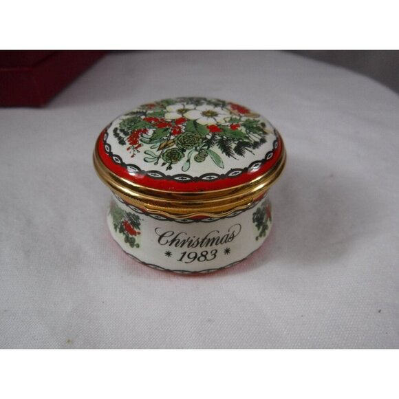 Enamel Box, Halcyon Days, Christmas 1983, Snuff Box, Pill Box, Jewelry box, - Picture 1 of 4